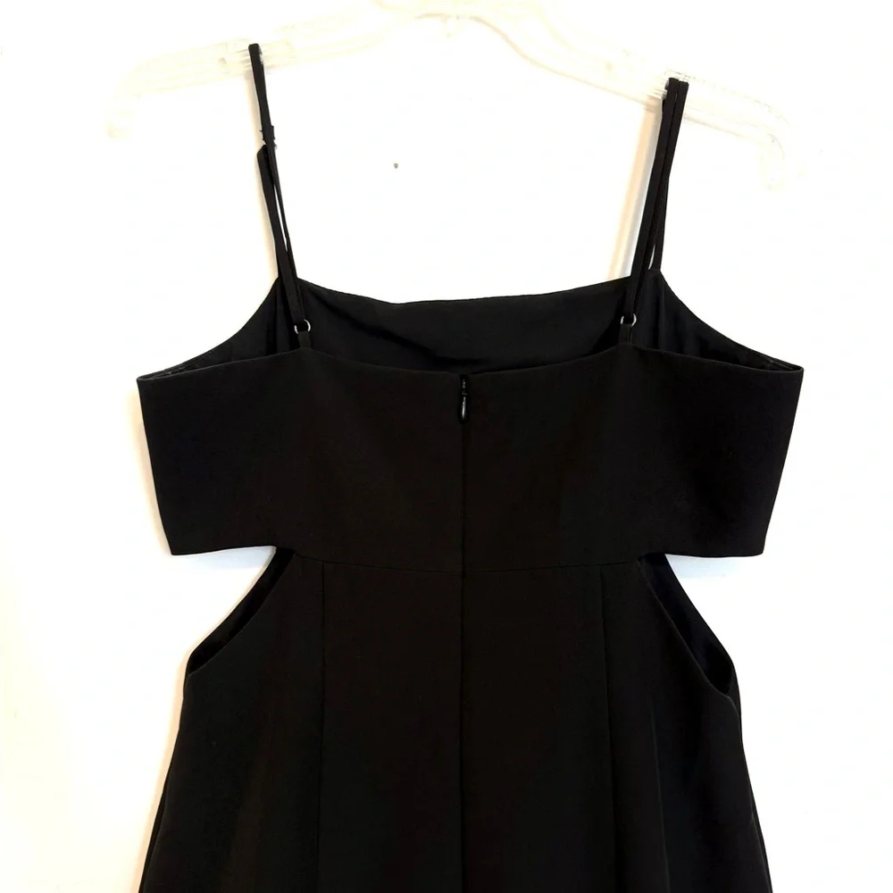 Gianni Bini Black Cutout Sheath Dress Size 6 Spaghetti Strap Midi Bodycon - Picture 6 of 8